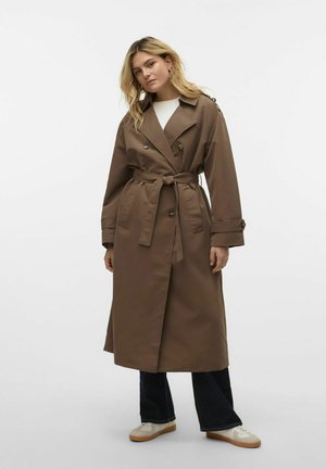 Vero Moda VMCHLOE LONG - Trench - chocolate chip