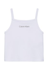 Valge puuvillane särk õhukeste rihmadega ja ümarate kaelustega. Esiküljel on hall "Calvin Klein" logo trükitud rinnaosa keskosas.