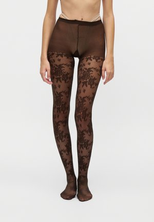 Lindex, ROSE FLORAL - Чорапогащи - brown