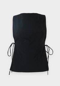 SLEEVELESS BOATNECK TIE - Top - black