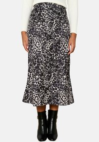 WITH LEOPARD - A-line skirt - black