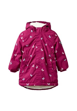 REGULAR FIT  FLORAL BORG LINED PUFFER  - Cappotto invernale - berry