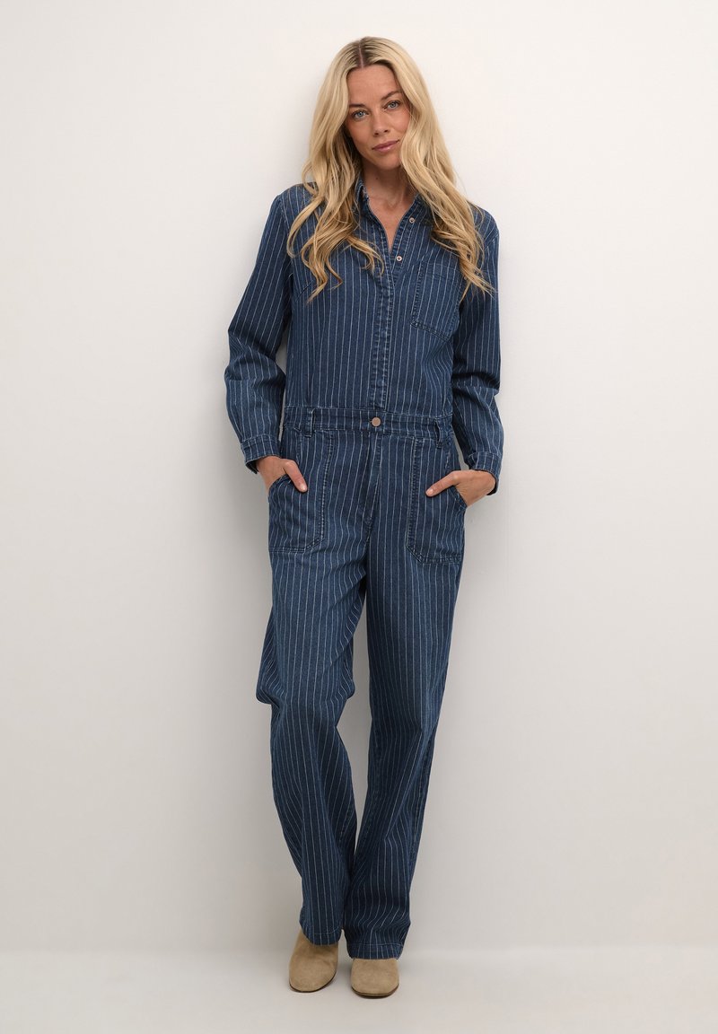 Cream Jumpsuit medium blue striped denim/blue denim Zalando.ch