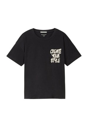 Nyomott mintás póló - heavy black
