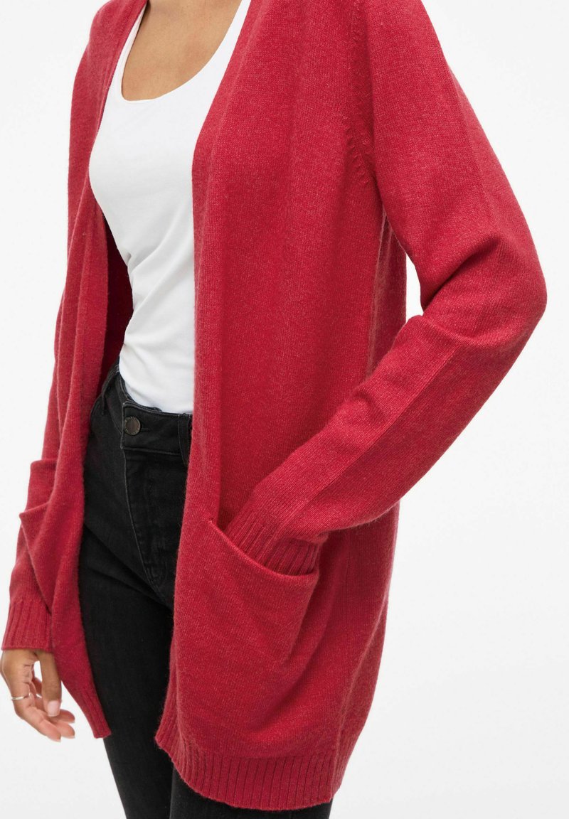 VILA VIRIL OPEN CARDIGAN Strickjacke jester red/rot