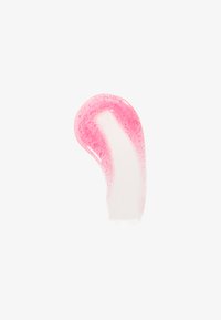 Prodotto gelatinoso traslucido con una forma curvata, caratterizzato da un gradiente che va dal rosa al bianco, mostrando una superficie liscia e un leggero scintillio.