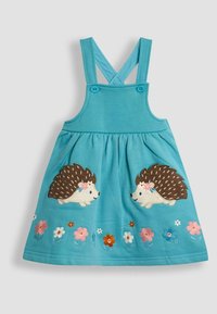 JoJo Maman Bébé HEDGEHOG APPLIQUÉ PINAFORE  SET REGULAR FIT - Vardagsklänning - duck egg