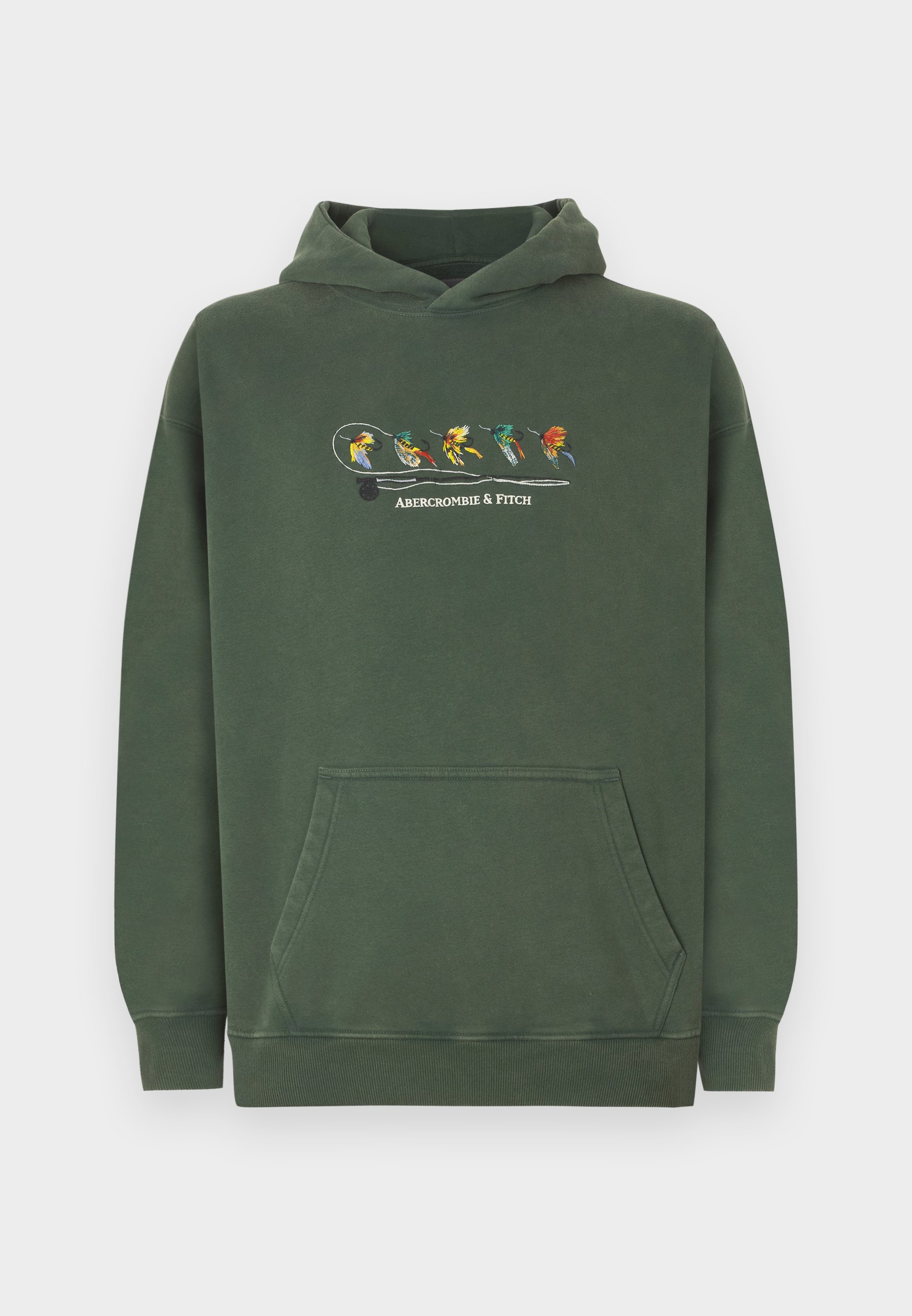 Abercrombie & Fitch TREND LOGO - Hoodie - mottled olive - Zalando