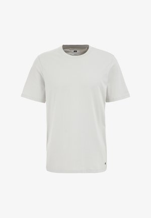 Heledhall hallinääk, ringikujuline kaelus, pehmest kangast, millel on väike must logo allääres.