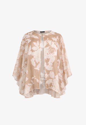 YOEK, YOEK DAMEN BOLERO MIT DRUCK - Poncho - light brown