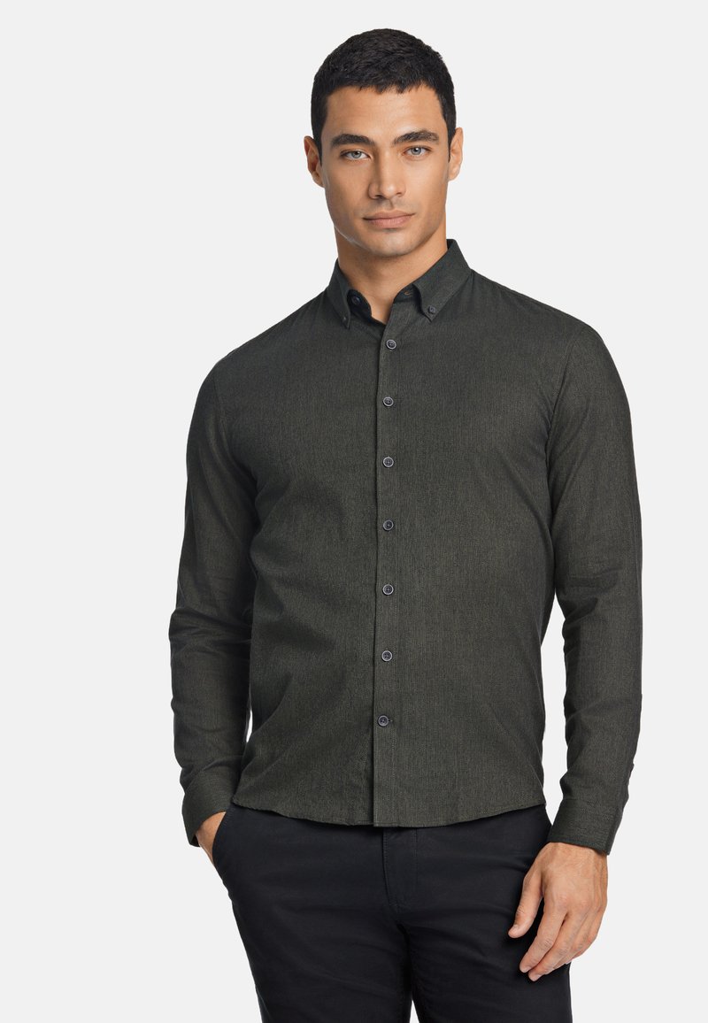 Lindbergh MOULINÉ STRETCH  - Camisa - lt army