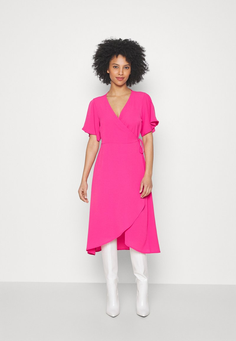 Vero Moda Petite VMSAKI CALF WRAP DRESS Day dress Pink Yarrow/pink