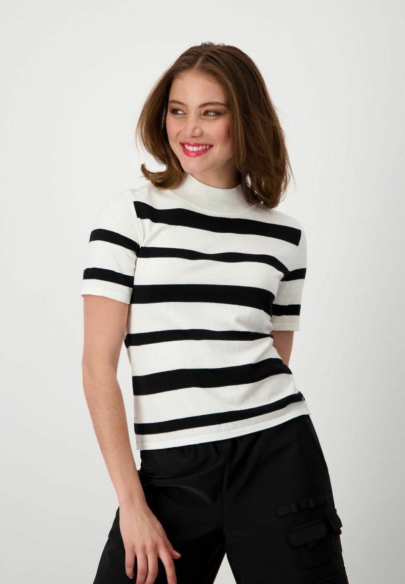 Monari Strickpullover - off-white ringel (103)
