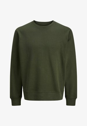 Roheline sviiter pehmest kangast. Pika varrukaga, ümar kaelus ja soonikkoes varrukad ning äär. Minimalistlik disain, nähtavaid logo ei ole.