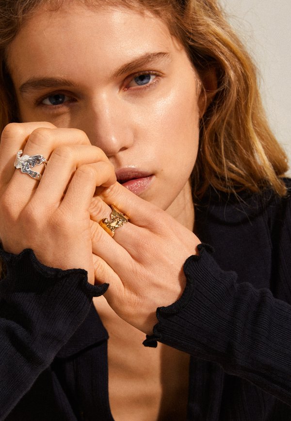 COMPASS ADJUSTABLE STATEMENT - Ring - gold plated