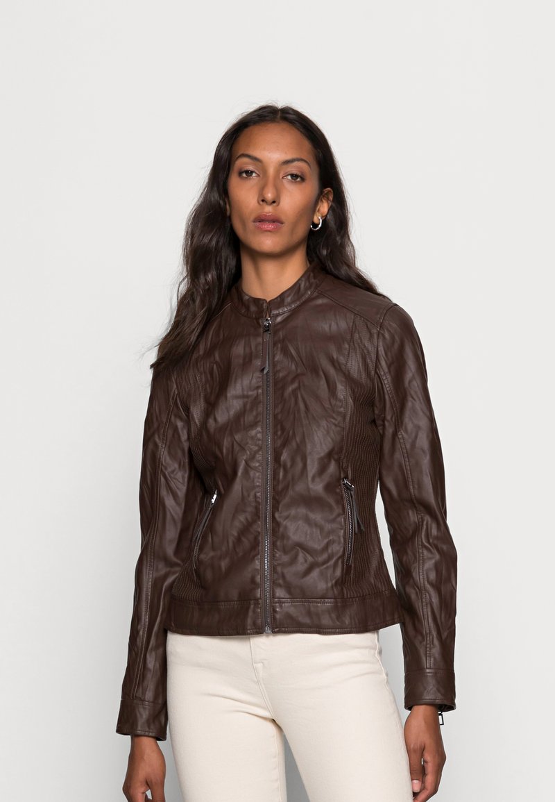 TOM TAILOR FAUX LEATHER JACKET Leather jacket java dark brown/dark brown Zalando.de