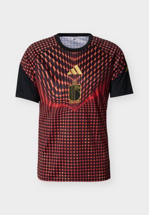 adidas Performance, BELGIUM 26 HOME PRE MATCH - Nyomott mintás póló - black/red