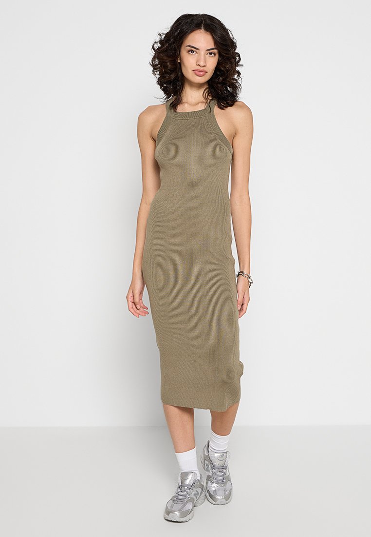 DKNY Gebreide jurk olijfgroen