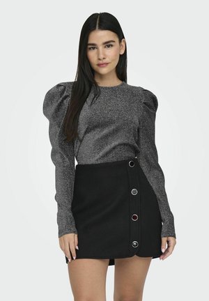 ONLY MIT LANGEN ÄRMELN GLITZER - Camiseta de manga larga - black