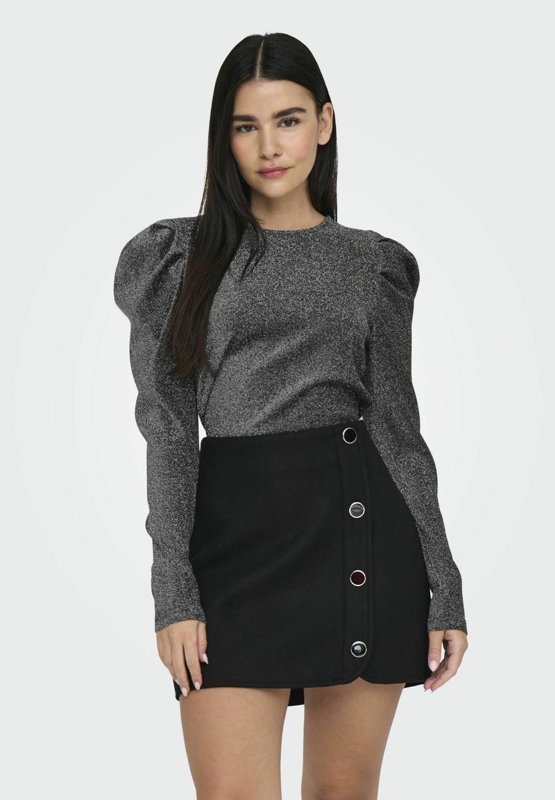 ONLY MIT LANGEN ÄRMELN GLITZER - Longsleeve - black