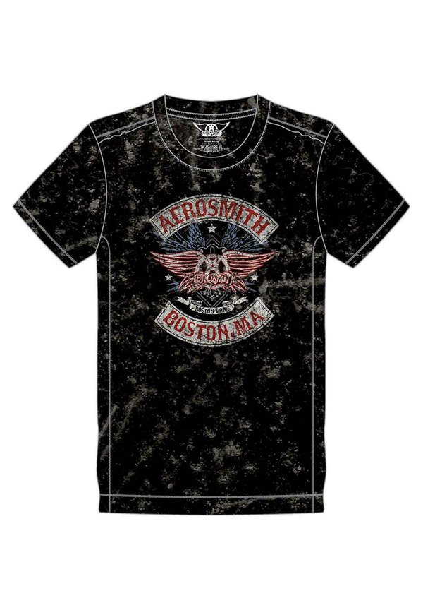 AEROSMITH  BOSTON PRIDE BAND LOGO NEW OFFICIAL  - Print T-shirt2