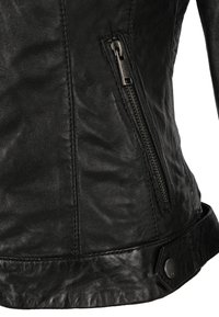 H.I.S MIT STEHKRAGEN - Lederjacke - black