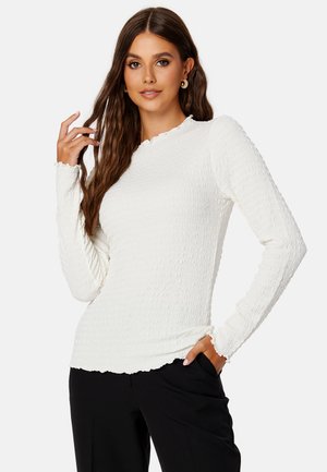 Bubbleroom LONG SLEEVE STRUCTURE TOP - Longsleeve - white