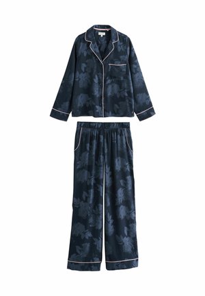 REGULAR FIT - JACQUARD BUTTON THROUGH SET - Pyjama set - navy