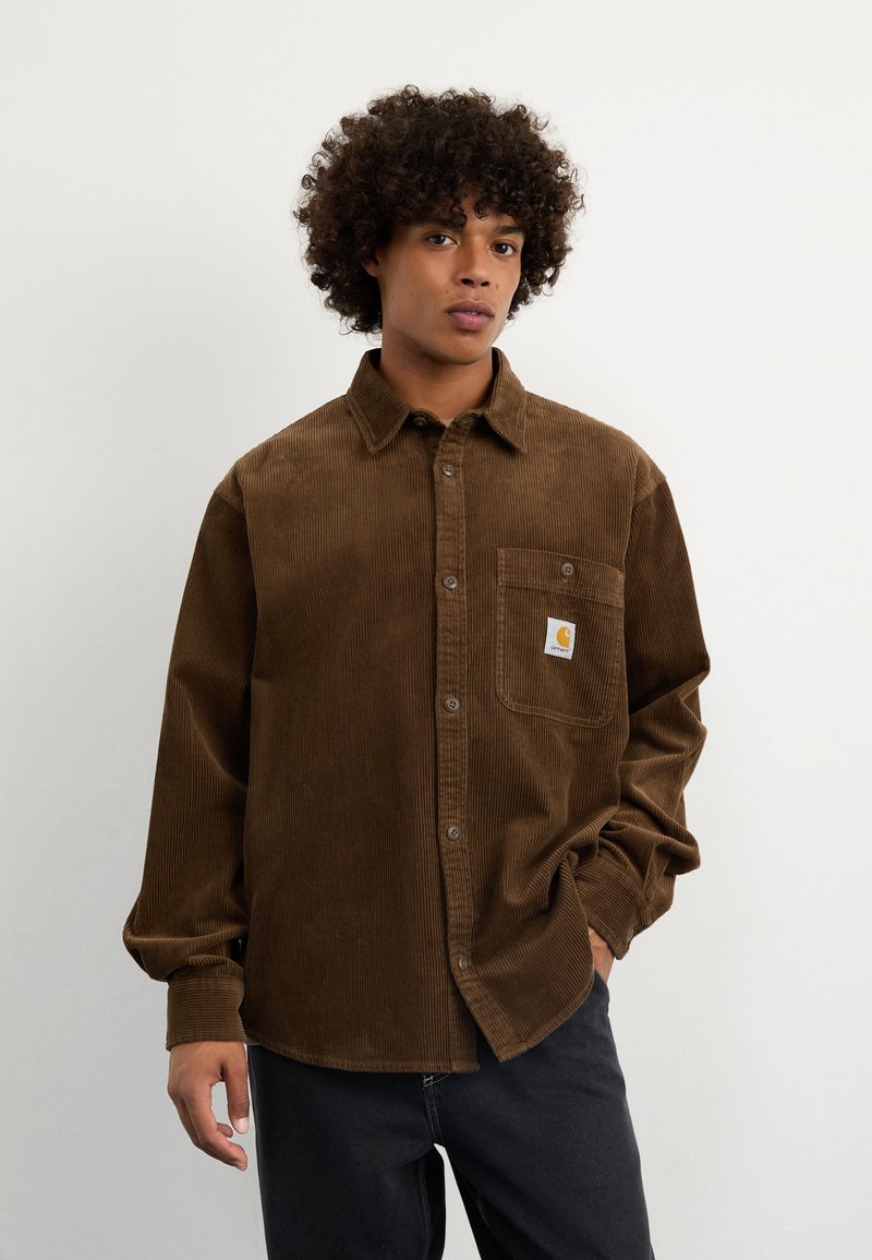 Carhartt WIP FLINT SHIRT - Shirt - chocolate rinsed