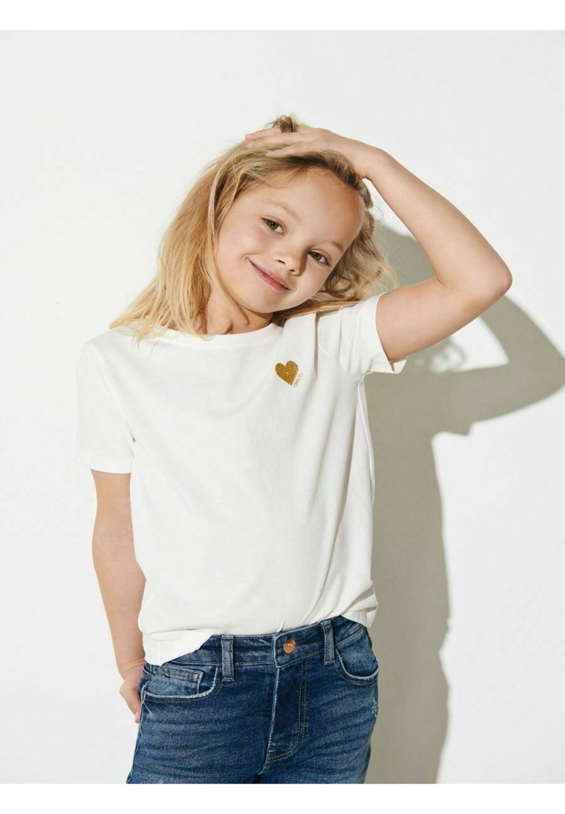 ONLY GIRLS KOGKITA LOGO - Jednoduché tričko - cloud dancer