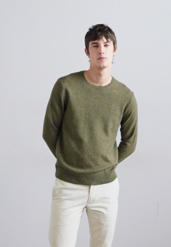 WOOL COTTON CREWNECK SWEATER - Jumper - cargo olive2