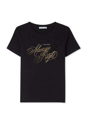 Terranova SCRITTA LAMINATA - T-shirt con stampa - nero