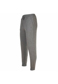 Grijze sweatpants van zacht materiaal, met een trekkoord in de taille, zijzakken, taps toelopende benen en geribde boorden voor een aansluitende pasvorm.
