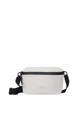 Rectangular light gray crossbody bag with black adjustable strap and zipper, branded "Ucon Acrobatics" on front center.