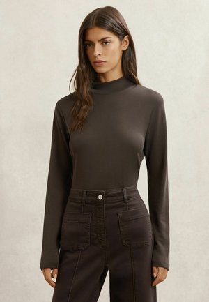 Majica z dolgimi rokavi - chocolate brown