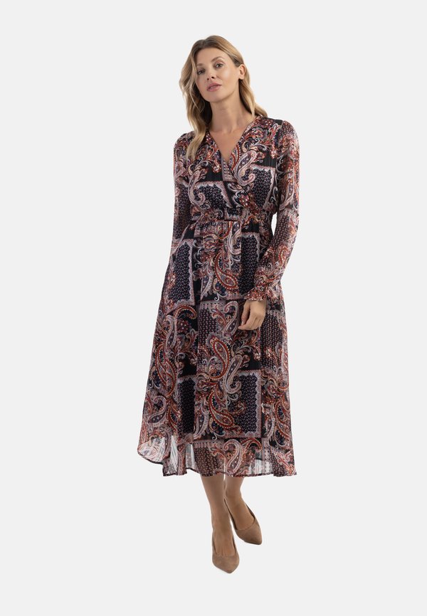 Freizeitkleid - schwarz mehrfarbig