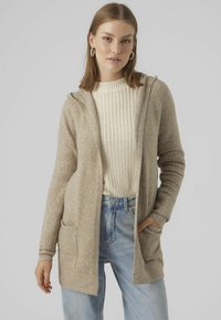 Vero Moda VMDOFFY OPEN HOOD CARDIGAN  - Vest - sepia tint