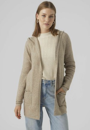 Vero Moda VMDOFFY OPEN HOOD CARDIGAN  - Vest - sepia tint