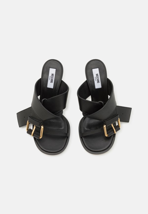 BELTED UP - Heeled mules - nero3