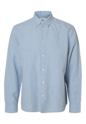 Selected, SLHREGCLAY - Camicia - dusty blue stripes:white
