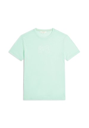 Ljusgrön t-shirt med kort ärm som har en vit cykelgrafik på framsidan. Tillverkad av mjukt, lätt material med rund halsringning.