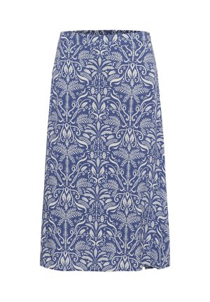 Part Two, PART TWO - Falda acampanada - blue block print