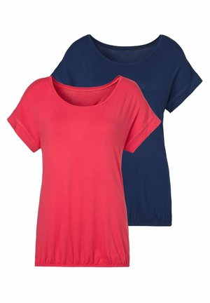 2 PACK - Basic T-shirt - koralle navy