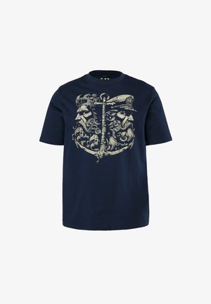 JP1880, T-SHIRT, SHORT SLEEVE, ROUND NECK, PRINT, UP TO 8 XL - T-Shirt print - navy blue