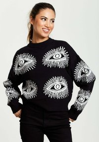 Liquorish EYE PATTERN - Jumper - black