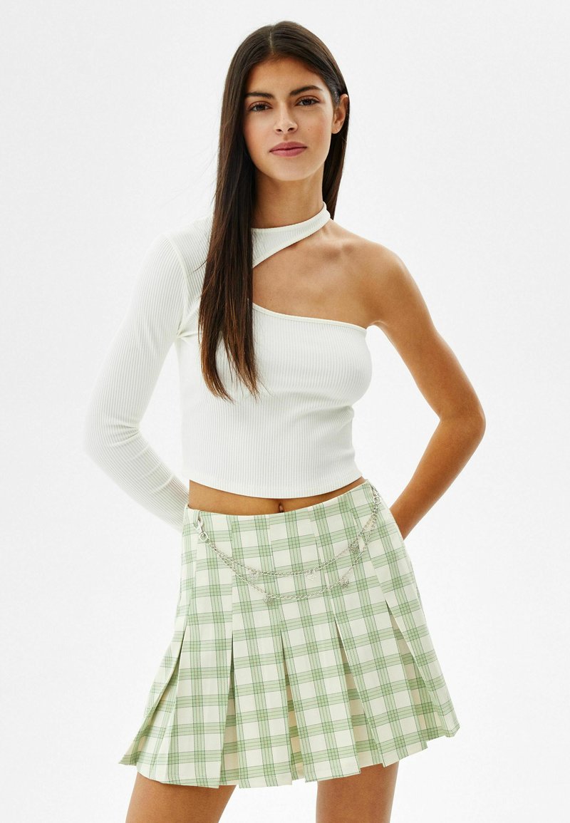 Damen Jeansröcke | Bershka BUTTERFLY Faltenrockgreen/grün - OI50772 Damen Jeansröcke | Bershka BUTTERFLY Faltenrockgreen/grün - OI50772