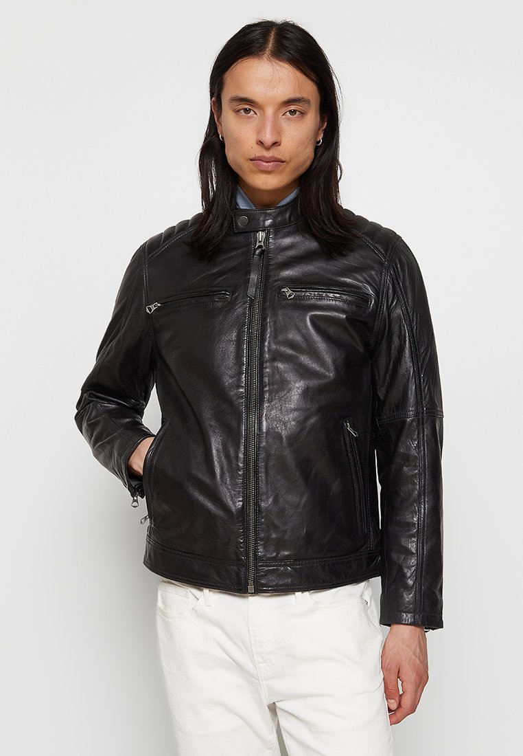 Pepe Jeans Leren jas zwart