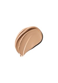 Échantillon de fond de teint crème beige avec une texture lisse et brillante ; présente des courbes douces et un éclat subtil. Idéal pour les teintes de peau diverses.