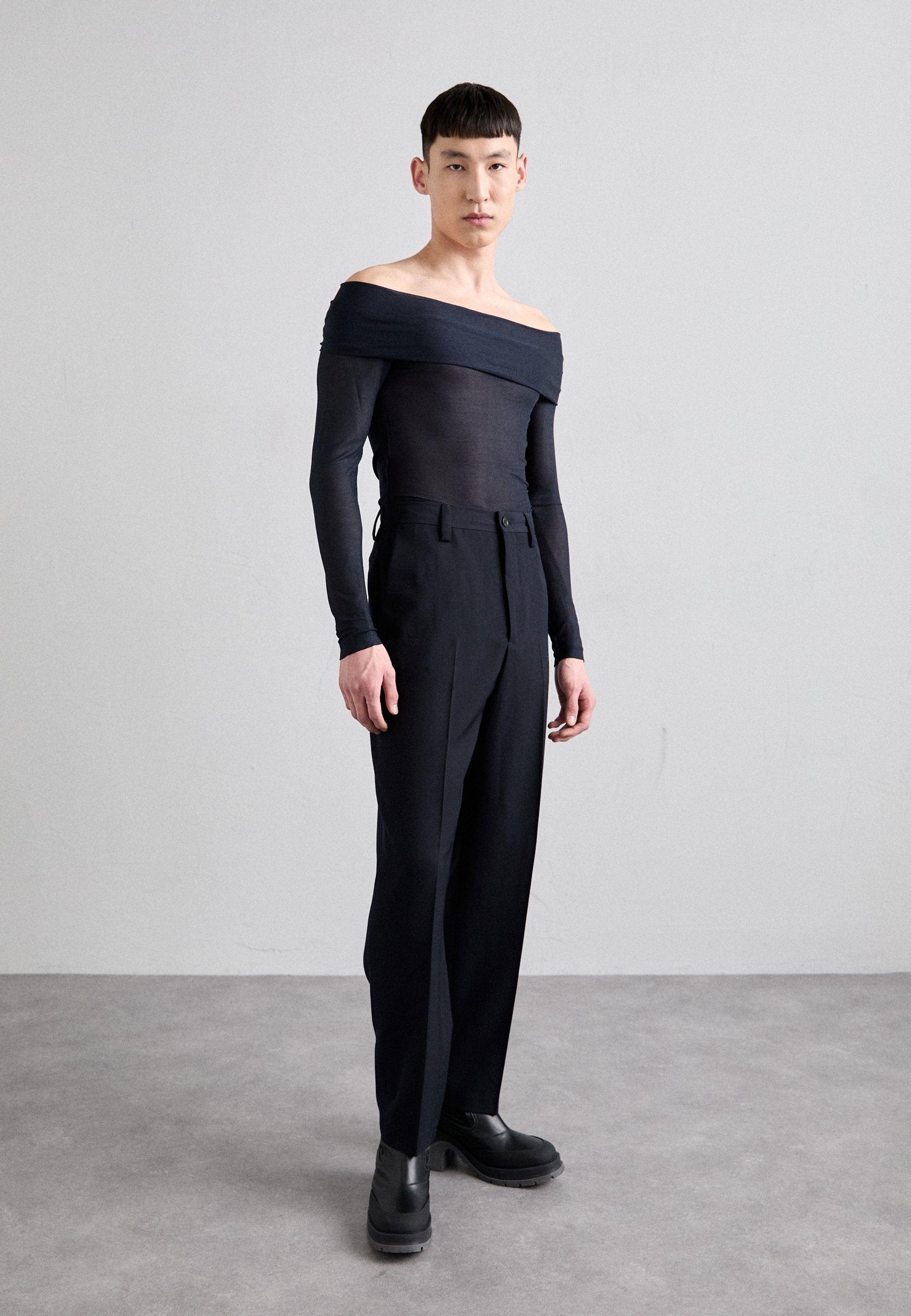 GmbH OFF SHOULDER LONG SLEEVE - Long sleeved top - navy/dark