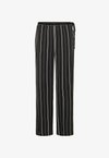 SLMARCELA PRINTED PANTS - Broek - black w white stripes